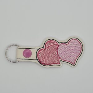 Double Heart Key Ring